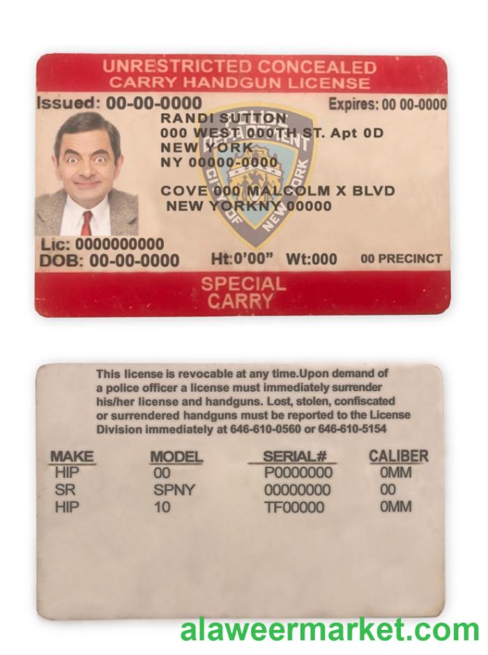 United States New York state unrestricted concealed carry license